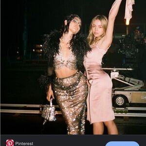 Rhinestone Two-Piece Set with Feather Details / euphoria cosplay